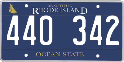 RI license plate 440342