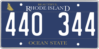 RI license plate 440344