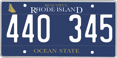 RI license plate 440345