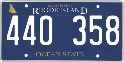 RI license plate 440358
