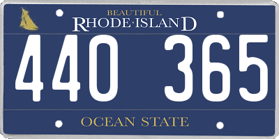 RI license plate 440365