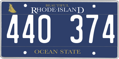 RI license plate 440374