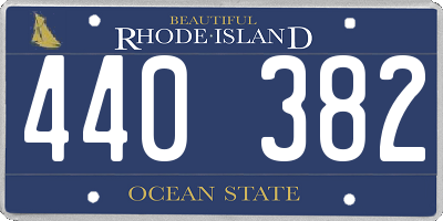 RI license plate 440382