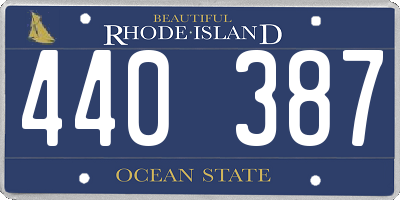 RI license plate 440387