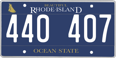 RI license plate 440407