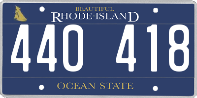 RI license plate 440418