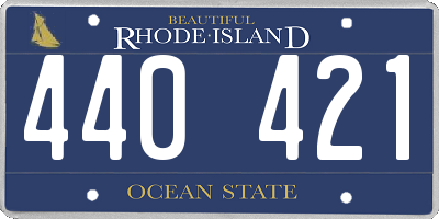 RI license plate 440421