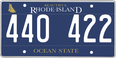 RI license plate 440422