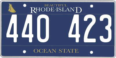 RI license plate 440423