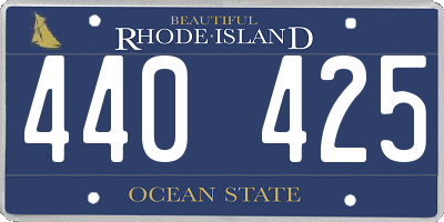 RI license plate 440425