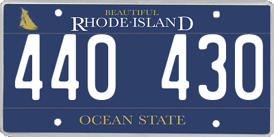 RI license plate 440430