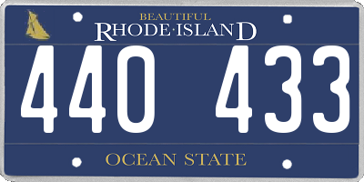 RI license plate 440433