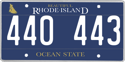 RI license plate 440443