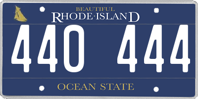 RI license plate 440444