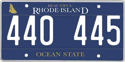 RI license plate 440445