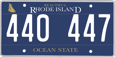 RI license plate 440447