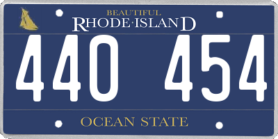 RI license plate 440454