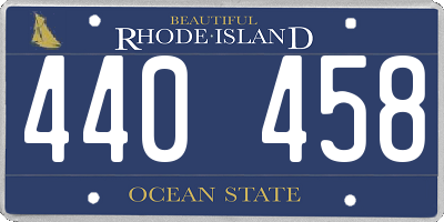 RI license plate 440458