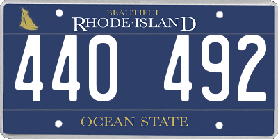 RI license plate 440492