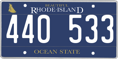 RI license plate 440533