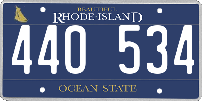 RI license plate 440534