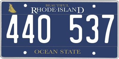 RI license plate 440537