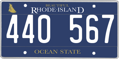 RI license plate 440567