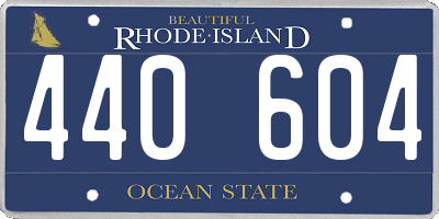RI license plate 440604
