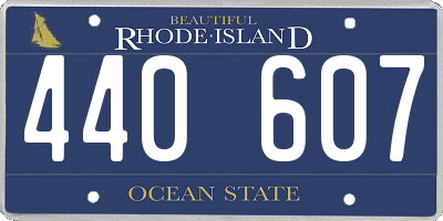 RI license plate 440607