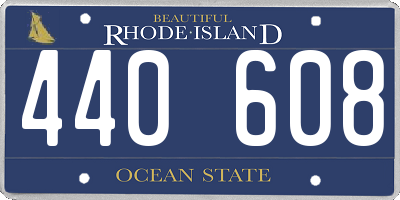 RI license plate 440608
