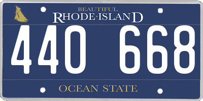 RI license plate 440668
