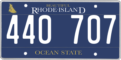 RI license plate 440707