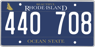 RI license plate 440708