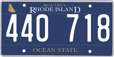 RI license plate 440718