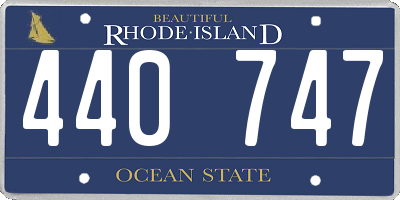 RI license plate 440747