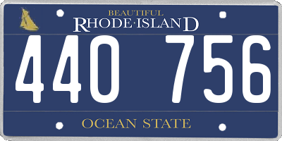 RI license plate 440756