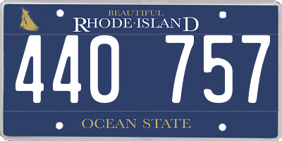 RI license plate 440757