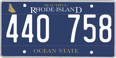 RI license plate 440758