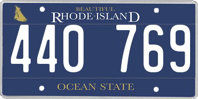 RI license plate 440769