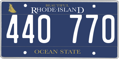 RI license plate 440770