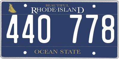 RI license plate 440778