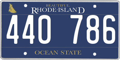 RI license plate 440786
