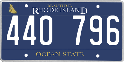 RI license plate 440796