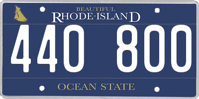 RI license plate 440800