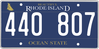 RI license plate 440807