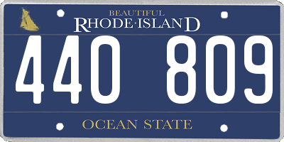 RI license plate 440809