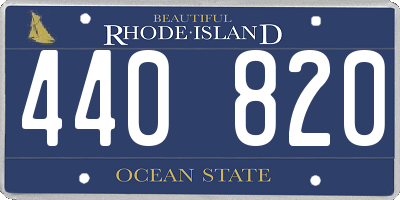 RI license plate 440820