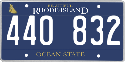 RI license plate 440832