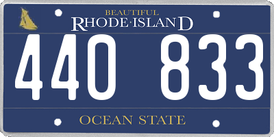 RI license plate 440833