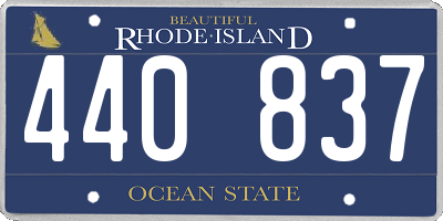 RI license plate 440837